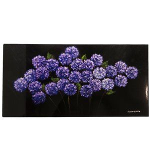 Watercolor Print EILEEN SMITH Cape Cod 18" x 9" Acrylic Wood Floral Wall Hanging